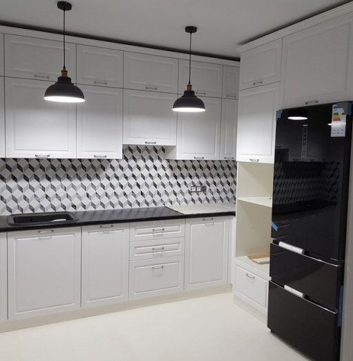 Белый кухонный гарнитур-Кухня МДФ в ПВХ «Модель 308»-фото2